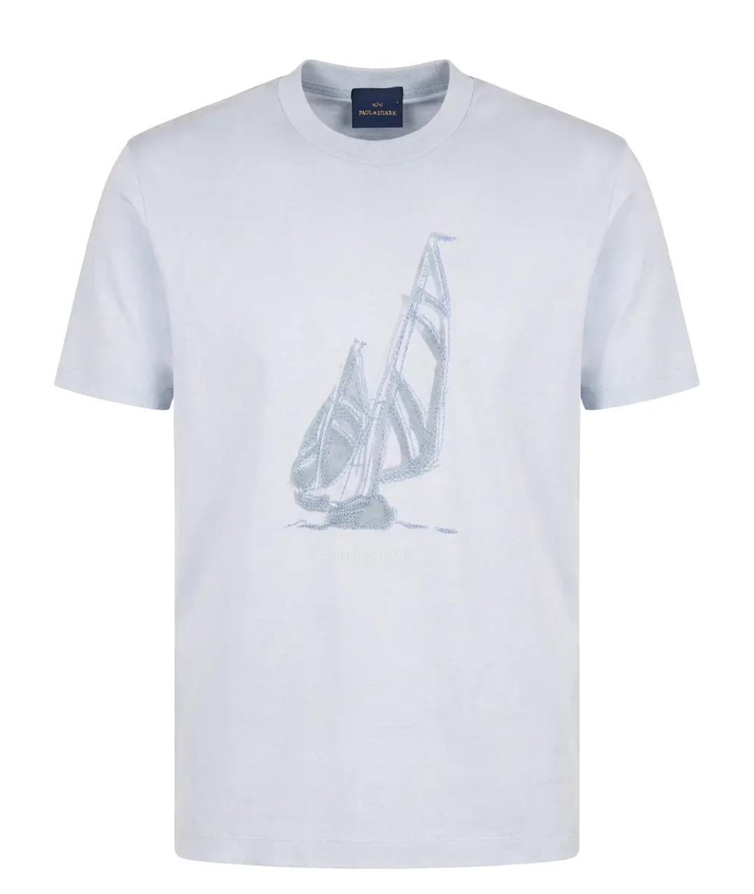 PAUL & SHARK Голубое хлопковое поло с длинным рукавом, фото 1