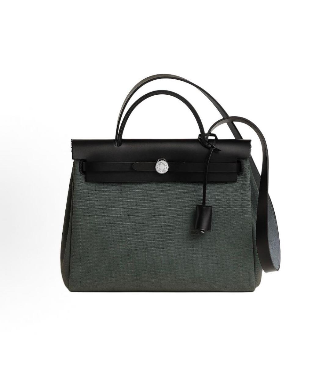 HERMES Хаки кожаная сумка через плечо, фото 9