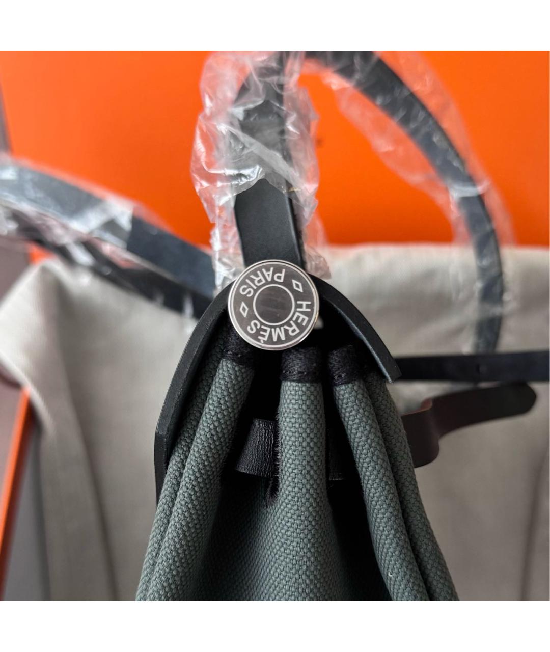 HERMES Хаки кожаная сумка через плечо, фото 6