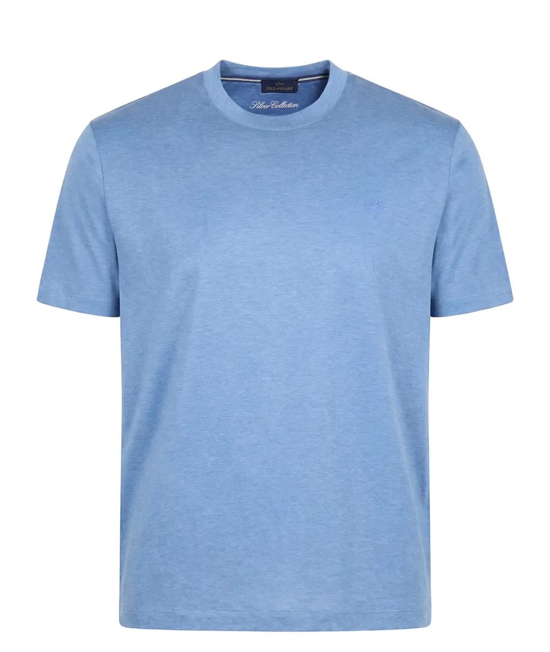 PAUL & SHARK Голубая хлопковая футболка, фото 1
