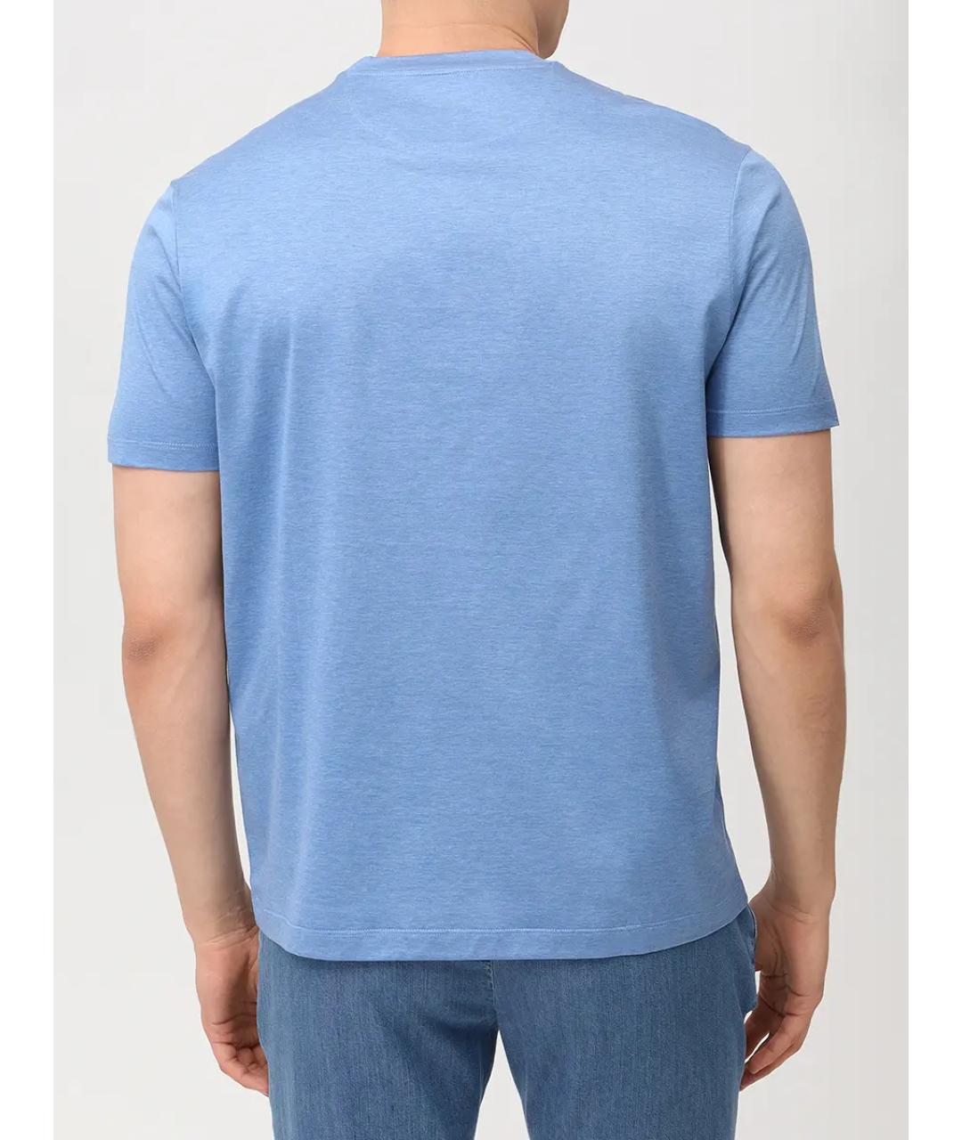 PAUL & SHARK Голубая хлопковая футболка, фото 3