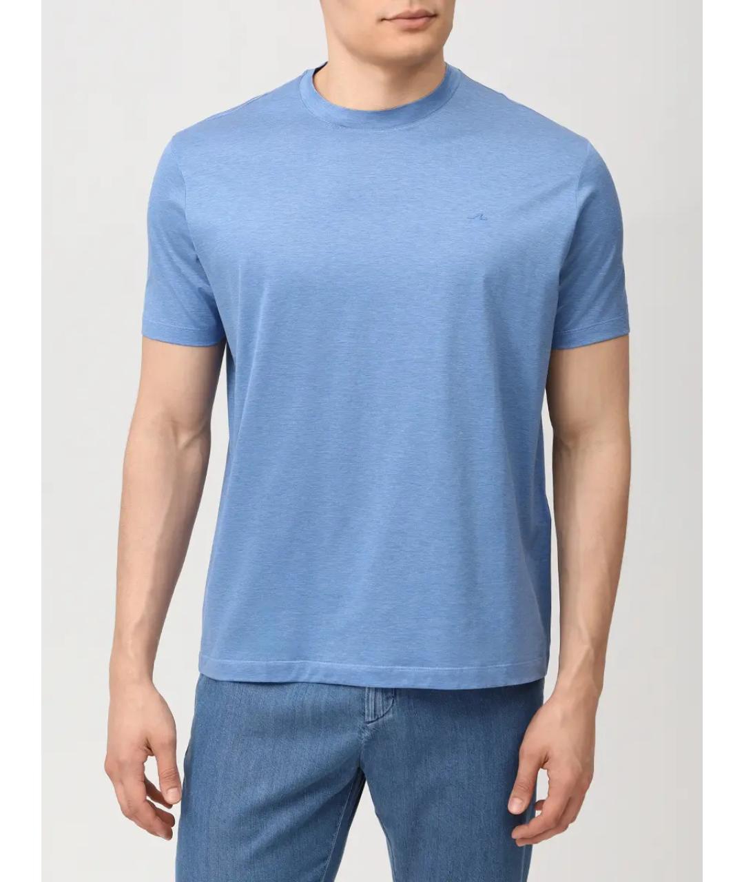 PAUL & SHARK Голубая хлопковая футболка, фото 4