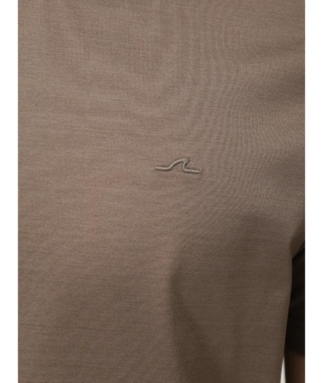 PAUL & SHARK Коричневая хлопковая футболка, фото 6