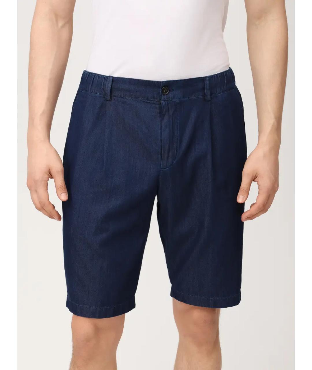 PAUL & SHARK Темно-синие хлопковые шорты, фото 4