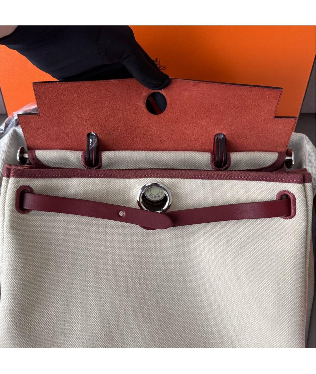 HERMES Бежевая кожаная сумка через плечо, фото 4