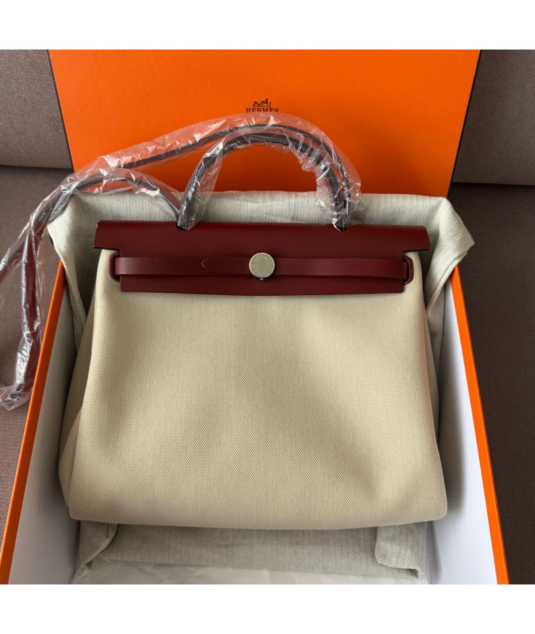 HERMES Бежевая кожаная сумка через плечо, фото 2