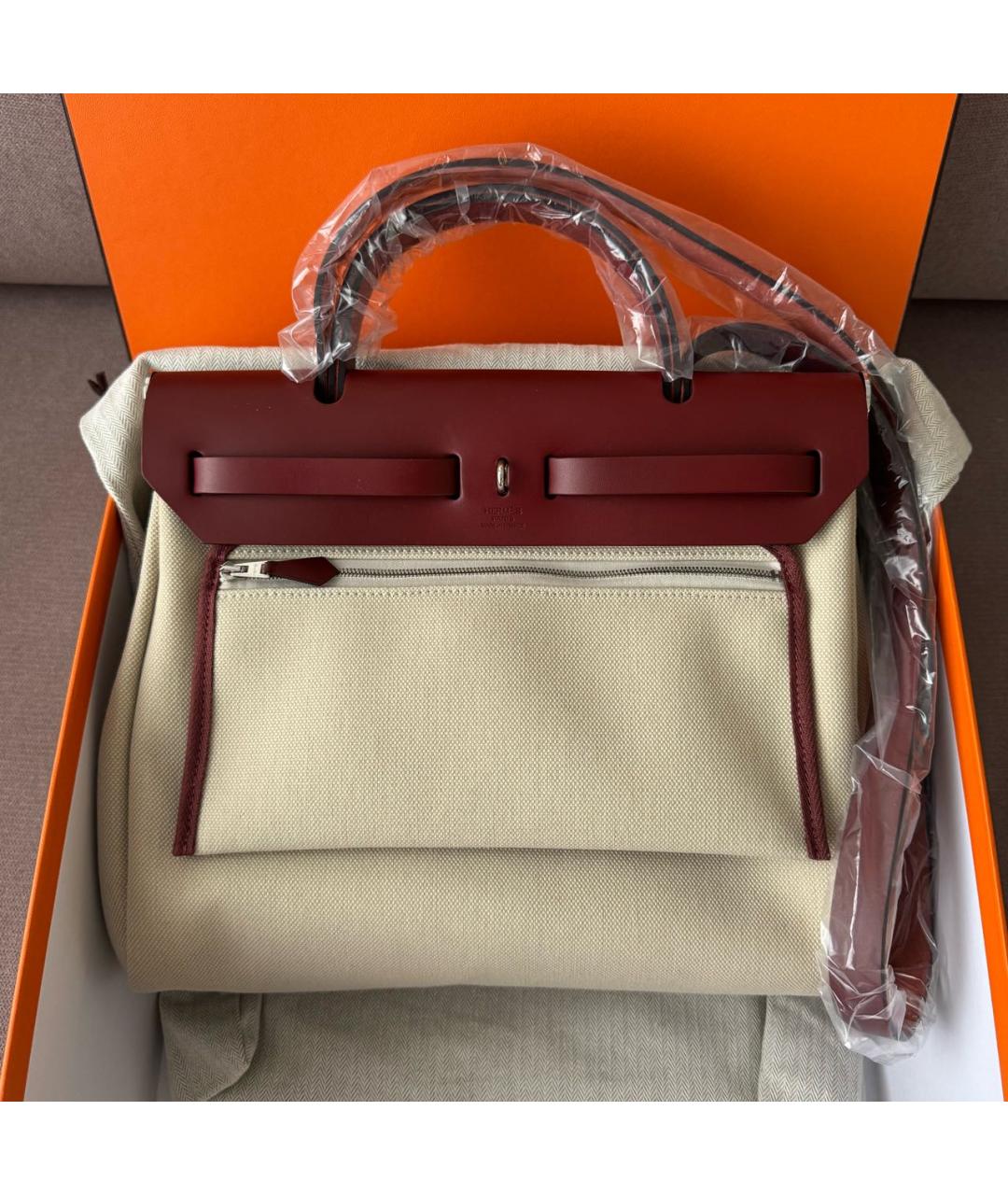 HERMES Бежевая кожаная сумка через плечо, фото 3