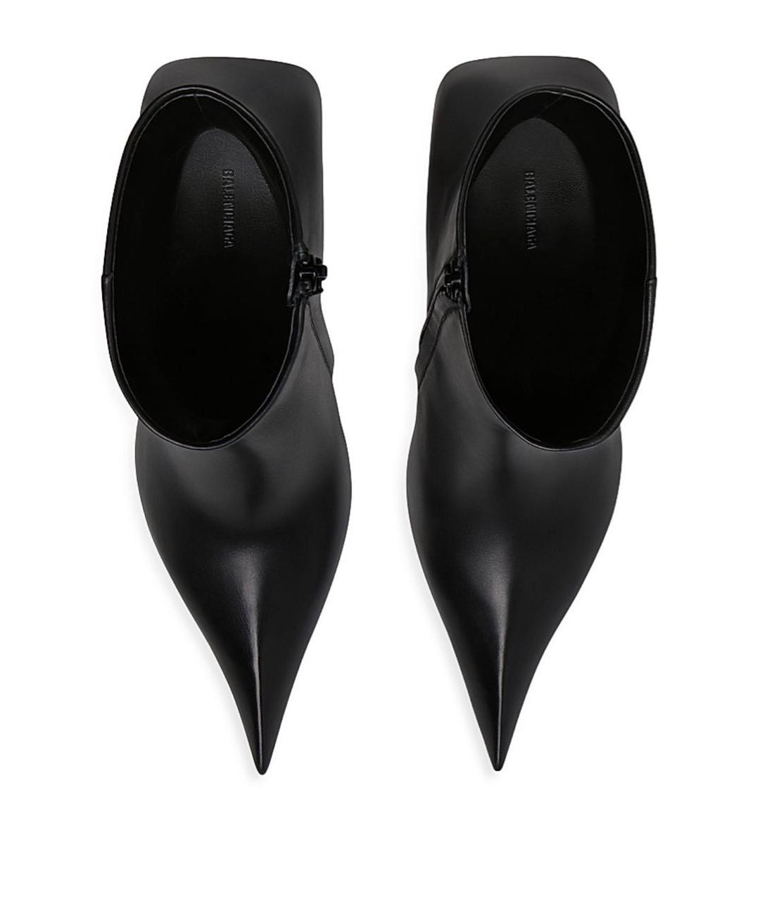 BALENCIAGA Черные кожаные ботильоны, фото 3