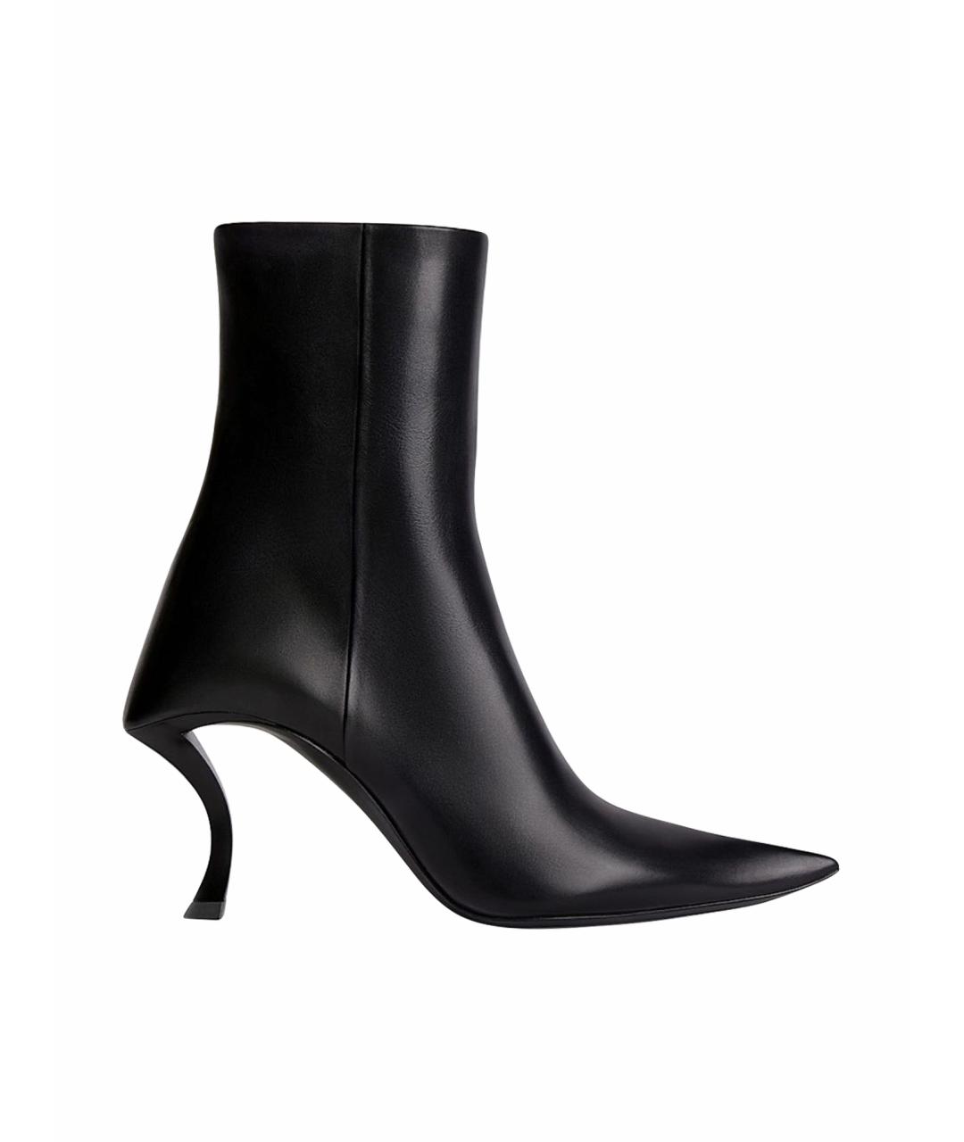 BALENCIAGA Черные кожаные ботильоны, фото 1
