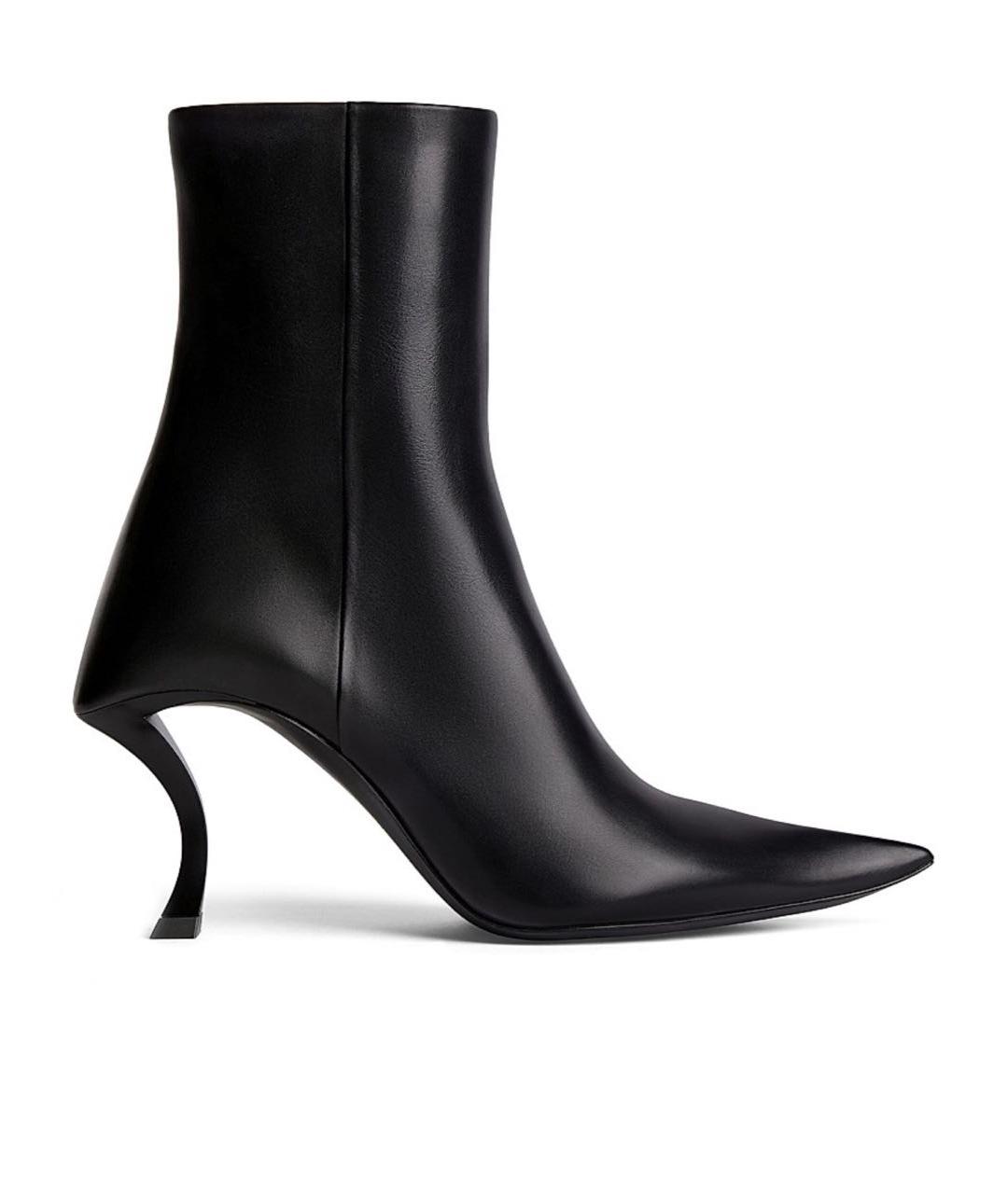 BALENCIAGA Черные кожаные ботильоны, фото 8