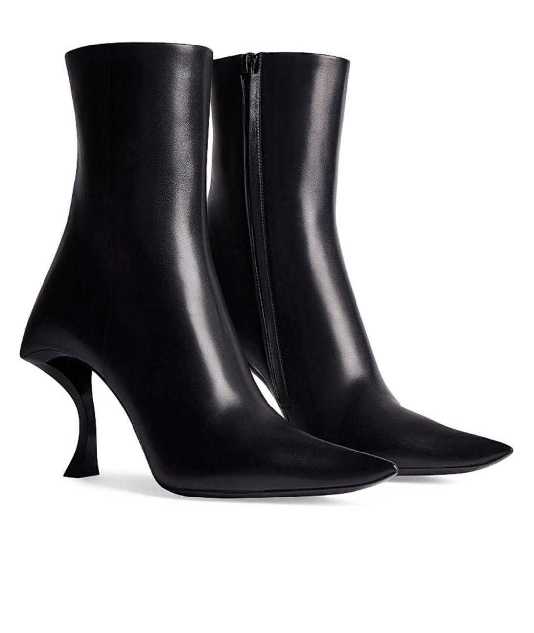 BALENCIAGA Черные кожаные ботильоны, фото 6