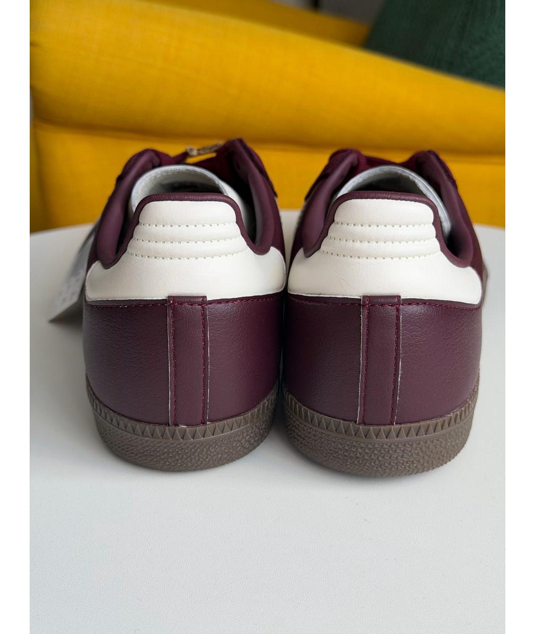 ADIDAS Бордовые кожаные кроссовки, фото 4