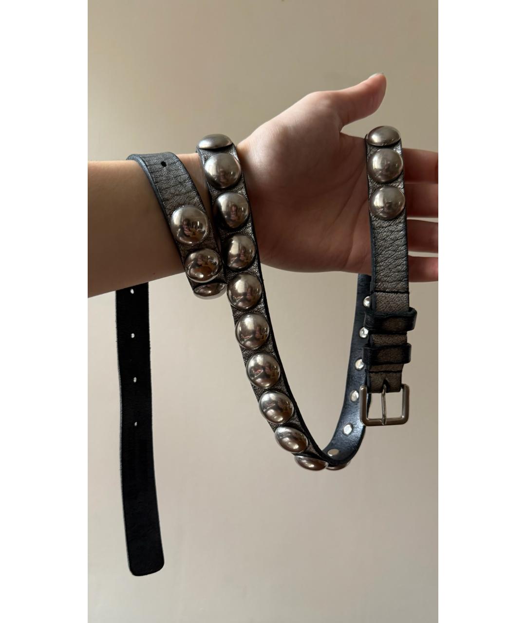 ANN DEMEULEMEESTER Черный кожаный ремень, фото 7