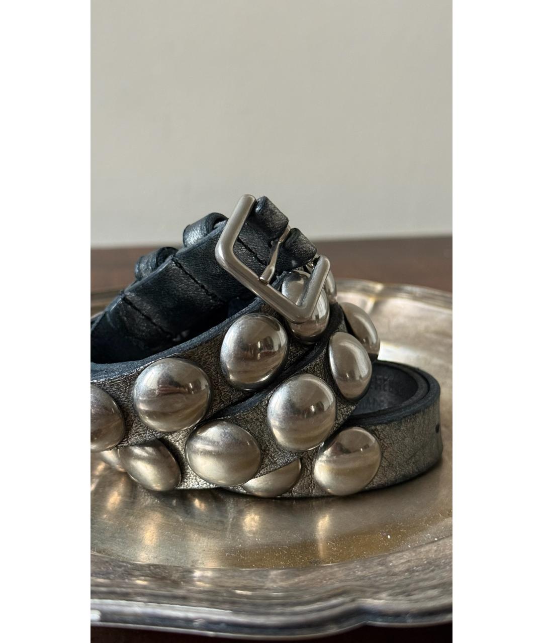 ANN DEMEULEMEESTER Черный кожаный ремень, фото 2