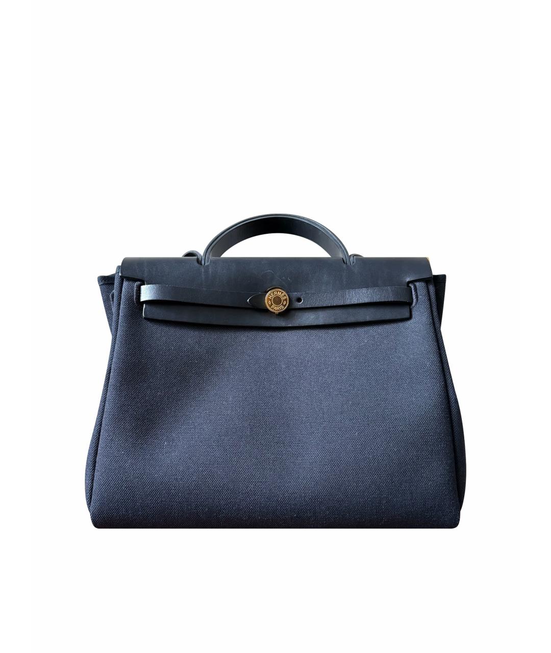 HERMES Черная кожаная сумка тоут, фото 1