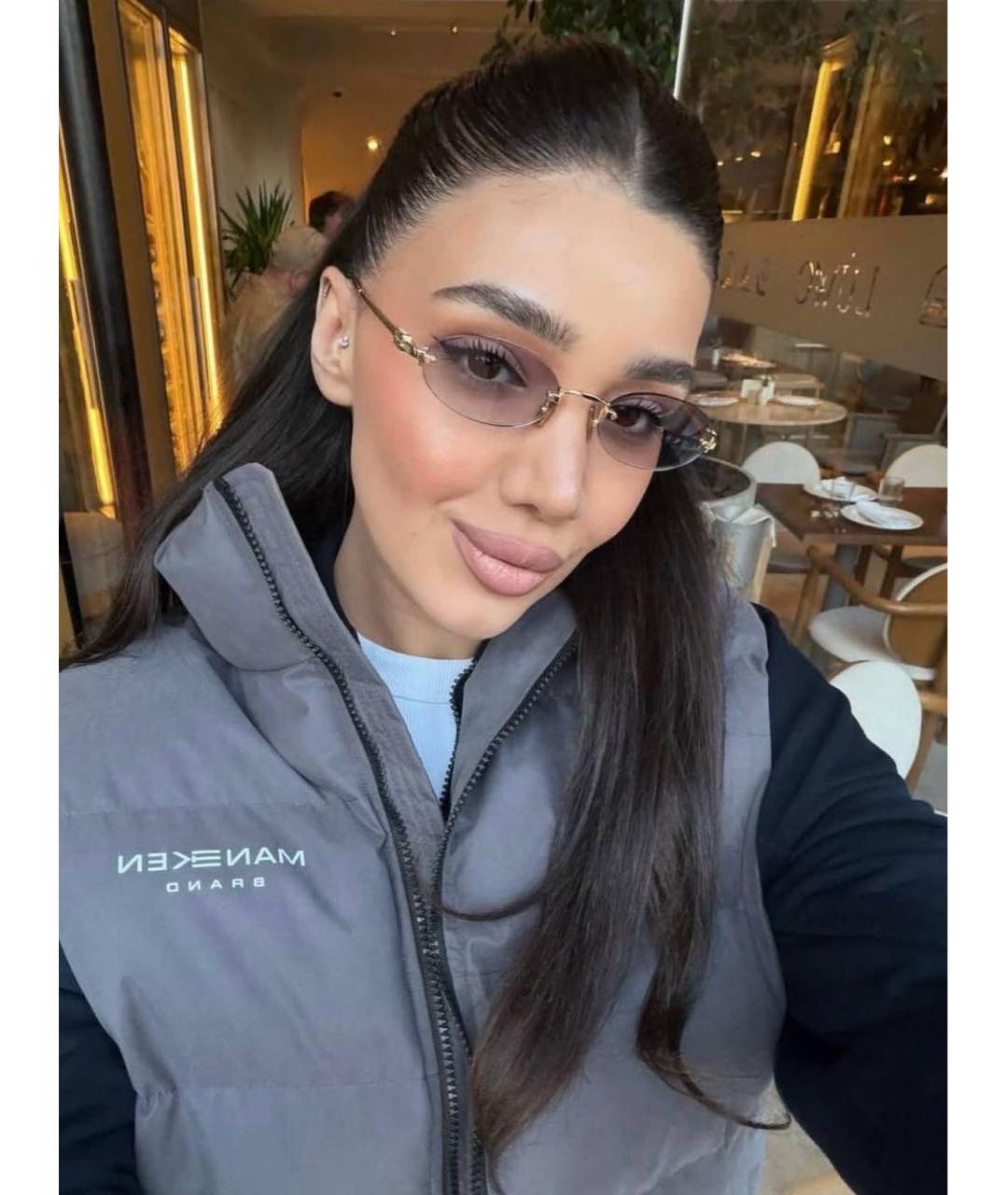 MIU MIU Золотые металлические солнцезащитные очки, фото 7