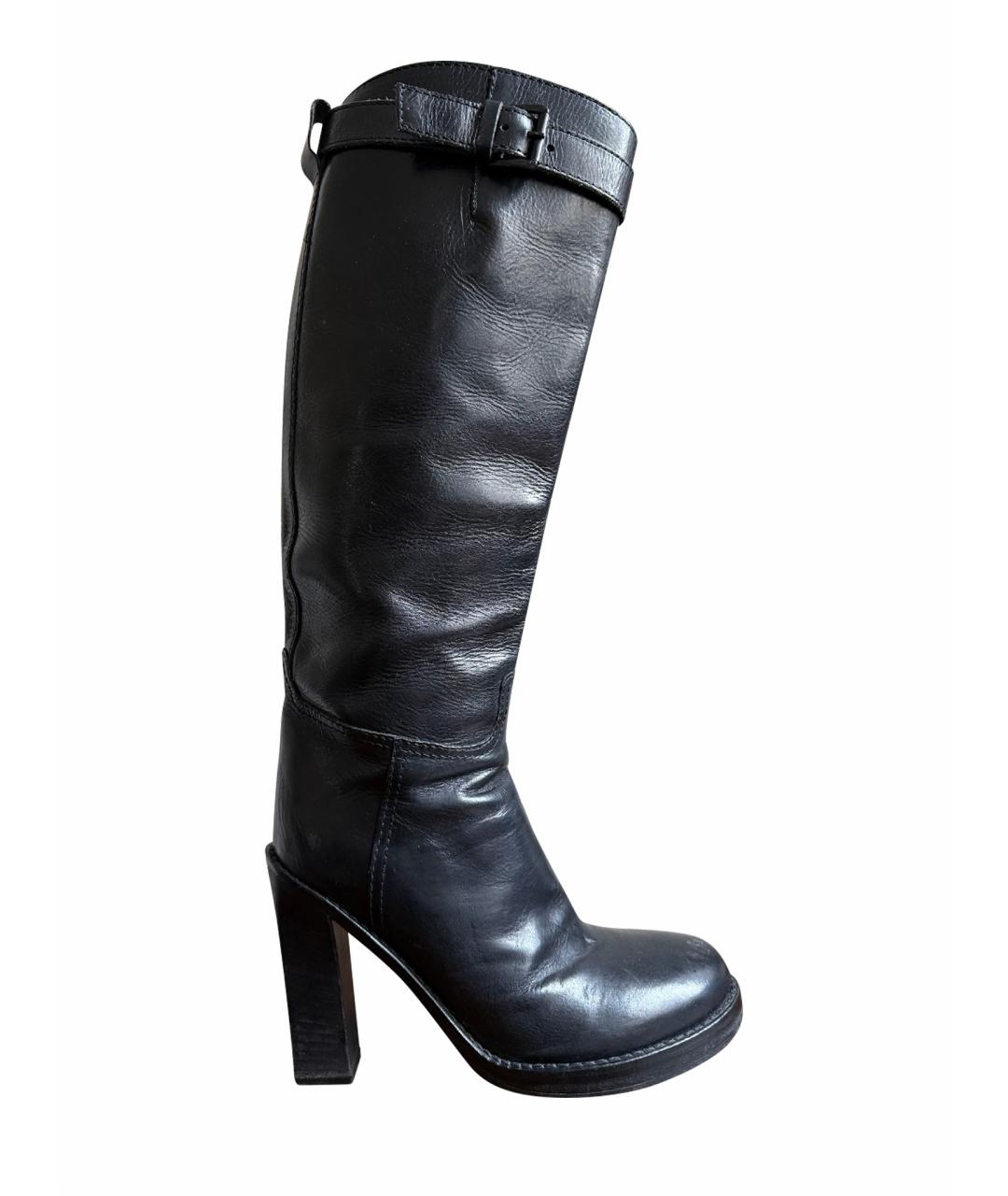 ANN DEMEULEMEESTER Черные кожаные ботильоны, фото 1