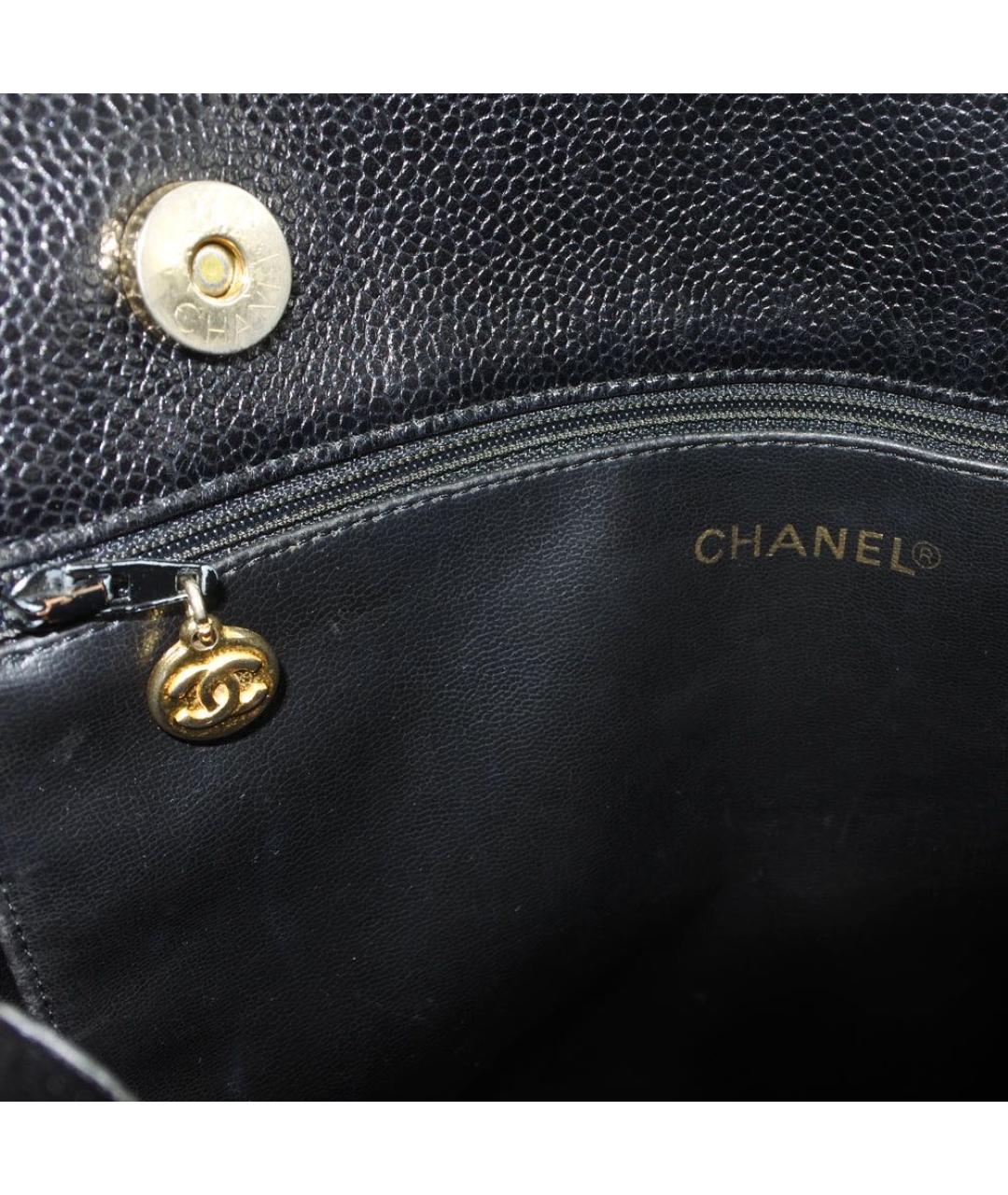 CHANEL Черная кожаная сумка через плечо, фото 5