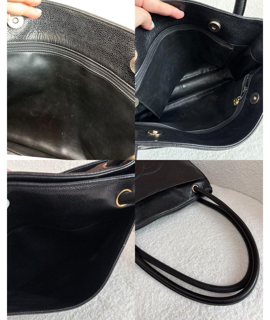 CHANEL Черная кожаная сумка через плечо, фото 4