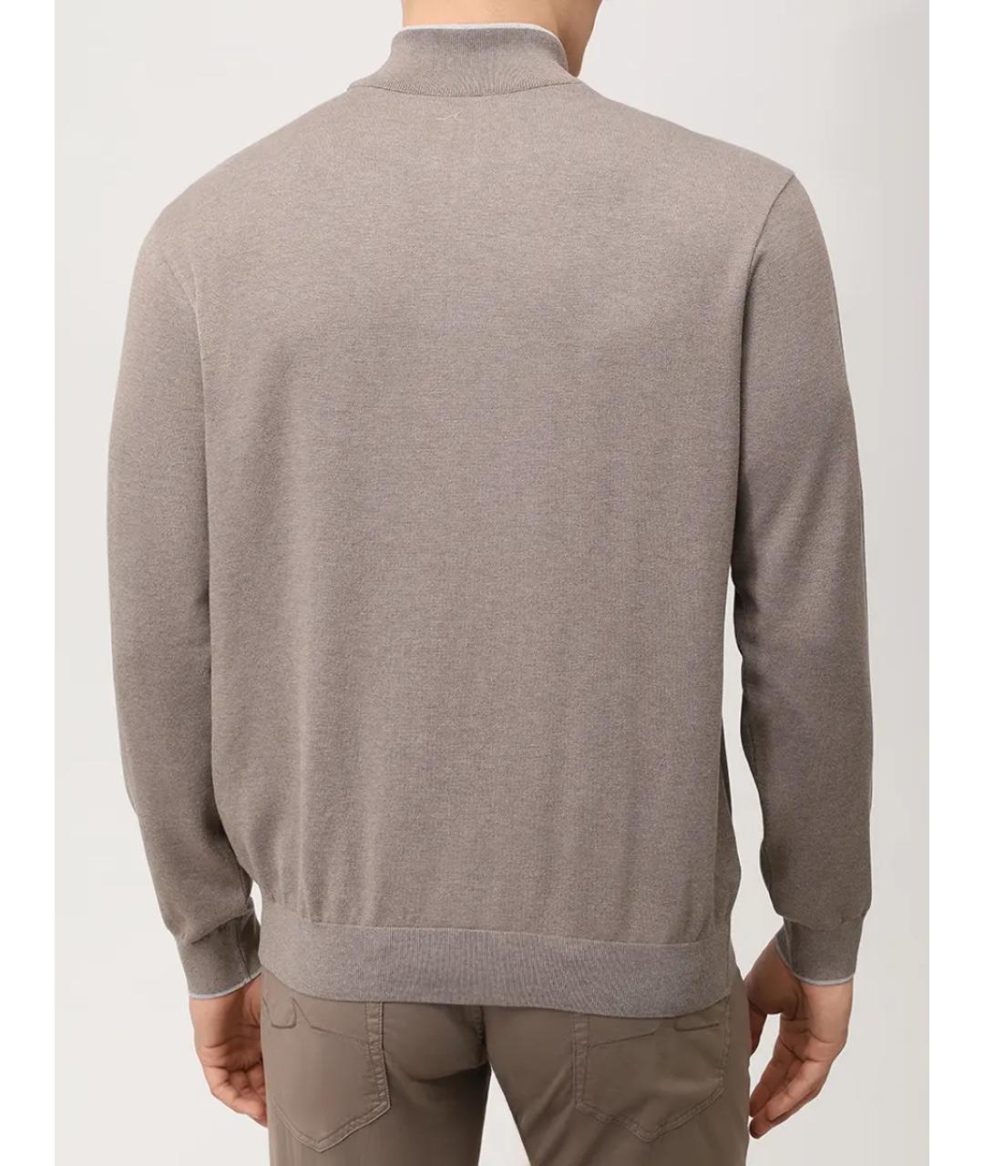 PAUL & SHARK Коричневый шелковый джемпер / свитер, фото 3