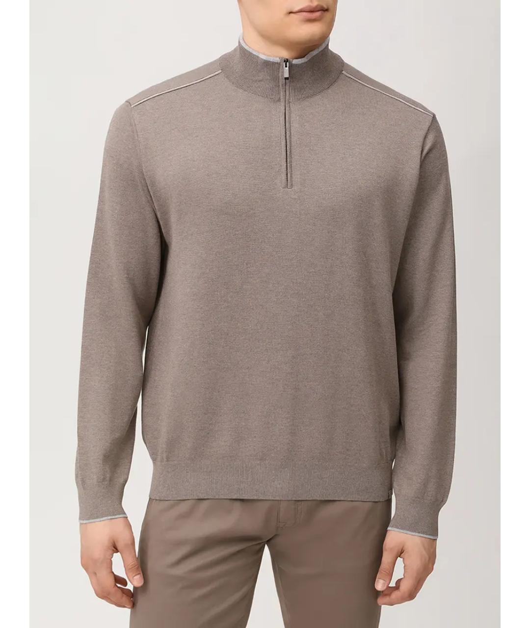 PAUL & SHARK Коричневый шелковый джемпер / свитер, фото 4