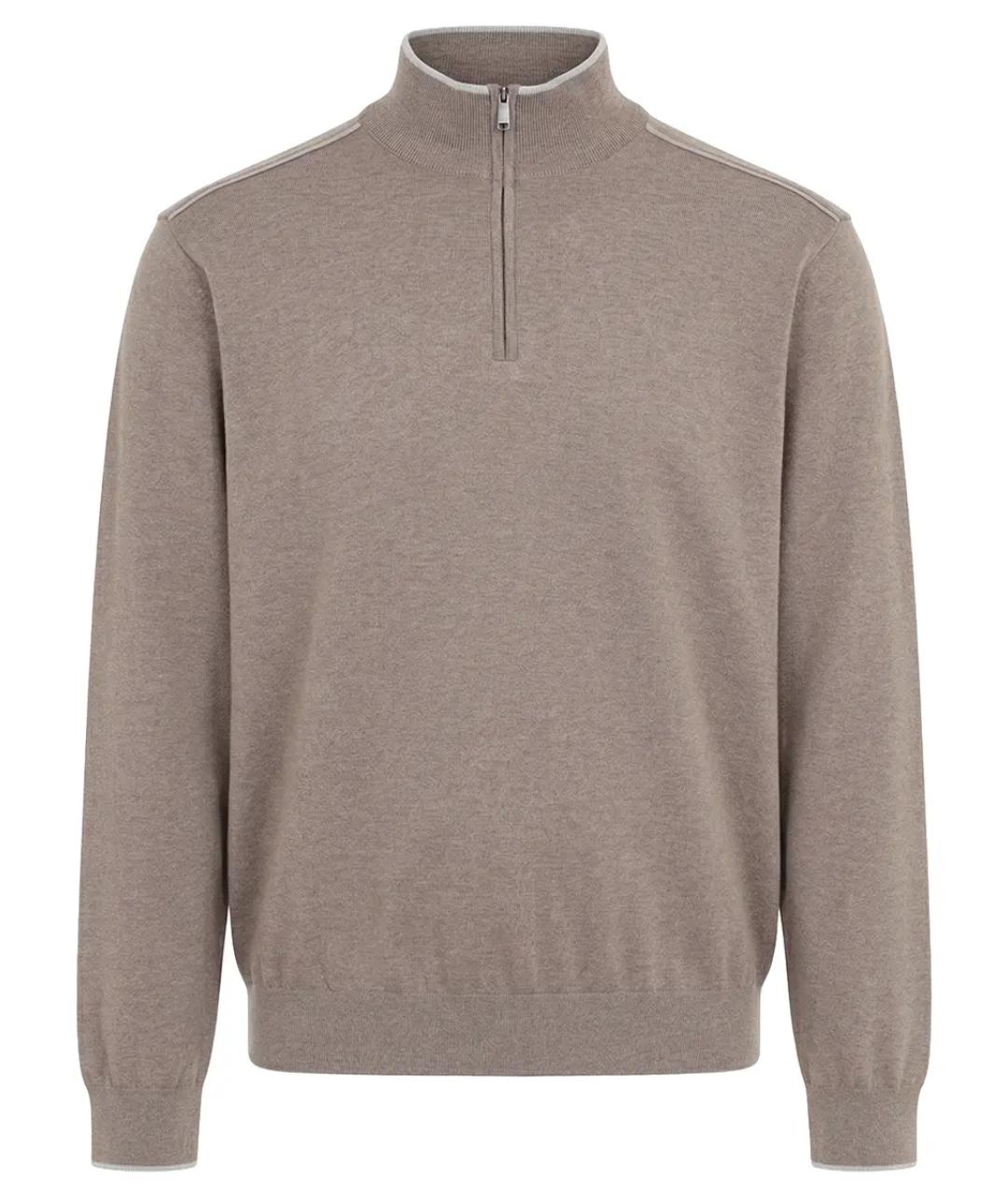 PAUL & SHARK Коричневый шелковый джемпер / свитер, фото 1