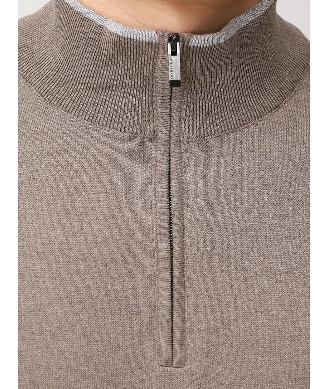 PAUL & SHARK Коричневый шелковый джемпер / свитер, фото 5