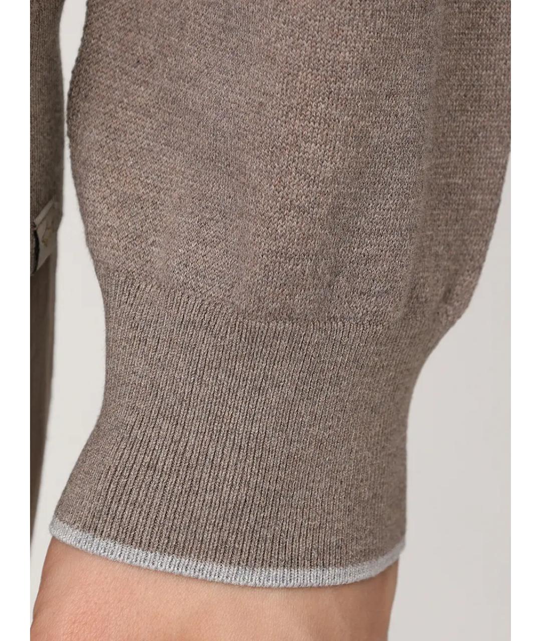 PAUL & SHARK Коричневый шелковый джемпер / свитер, фото 6