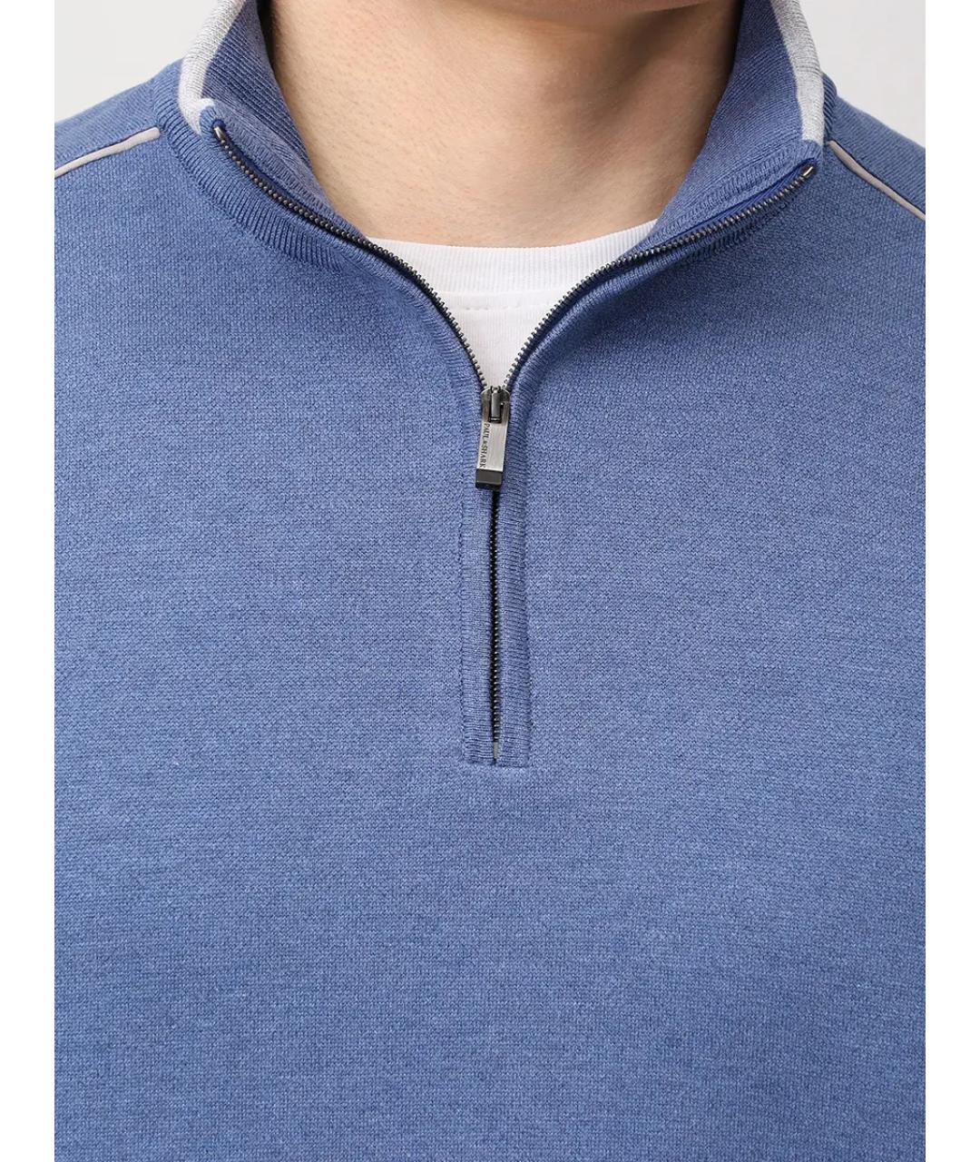 PAUL & SHARK Голубой шелковый джемпер / свитер, фото 5