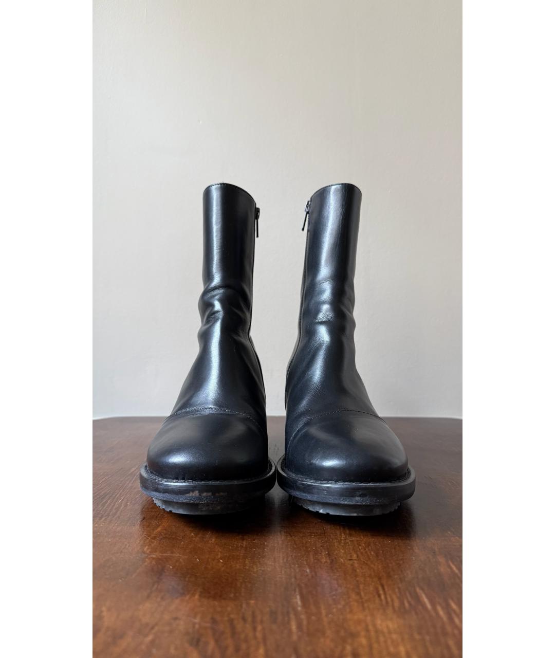ANN DEMEULEMEESTER Черные кожаные ботинки, фото 3