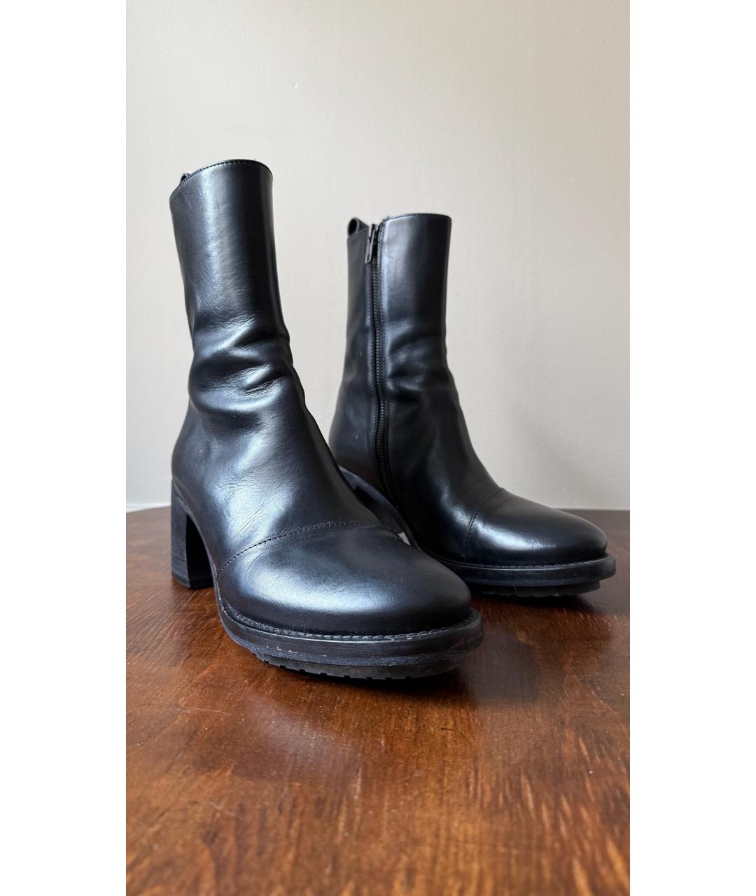 ANN DEMEULEMEESTER Черные кожаные ботинки, фото 2