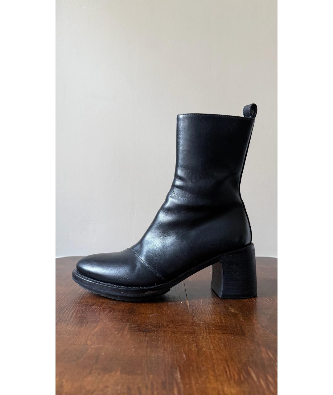 ANN DEMEULEMEESTER Черные кожаные ботинки, фото 6