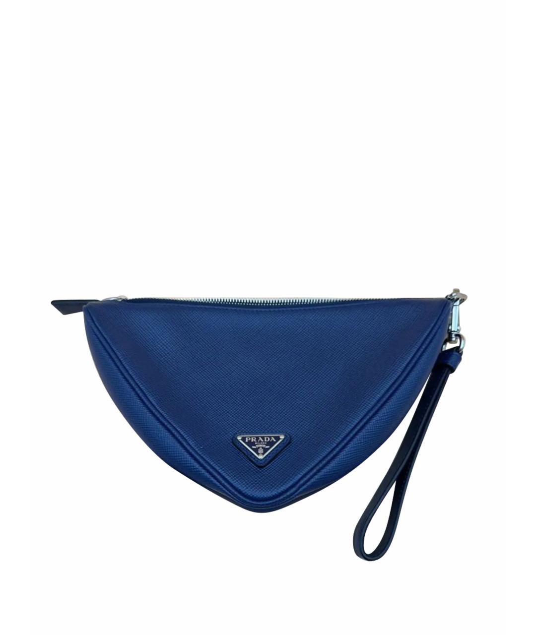 PRADA Синяя кожаная барсетка, фото 1