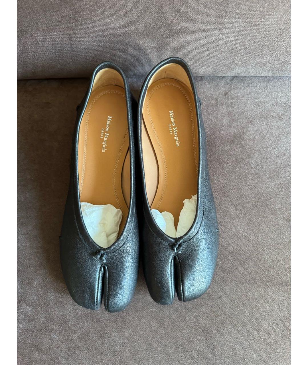 MAISON MARGIELA Черные кожаные туфли, фото 2