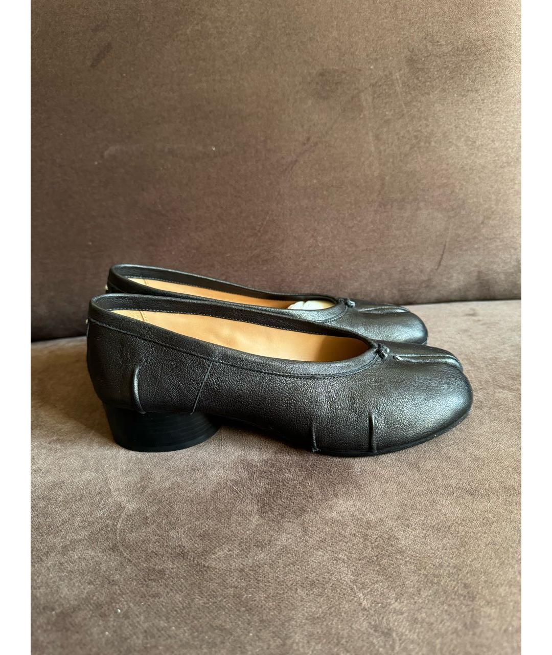 MAISON MARGIELA Черные кожаные туфли, фото 6