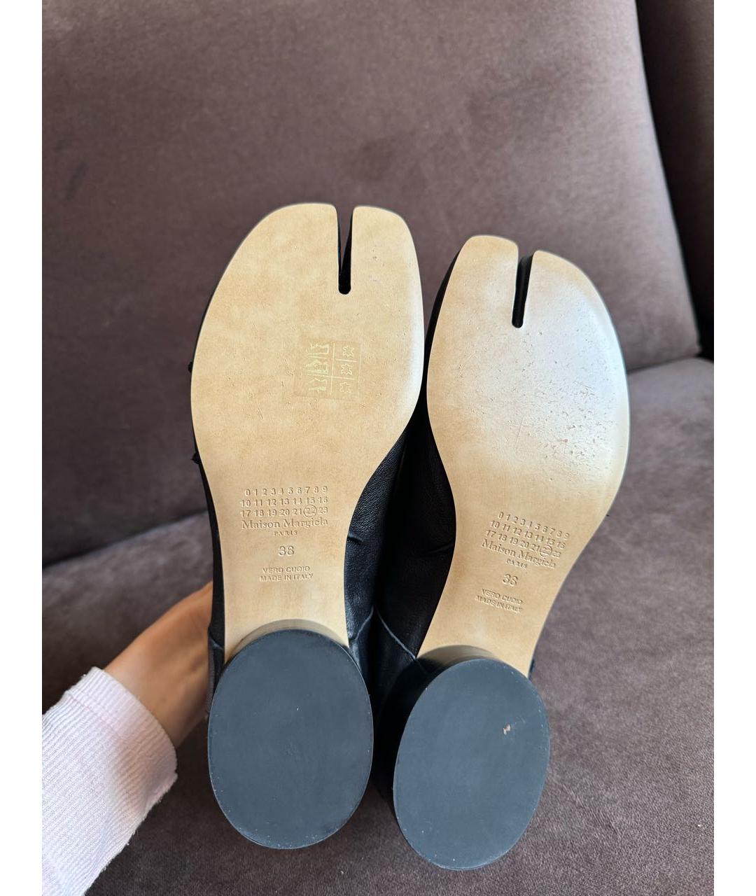 MAISON MARGIELA Черные кожаные туфли, фото 4