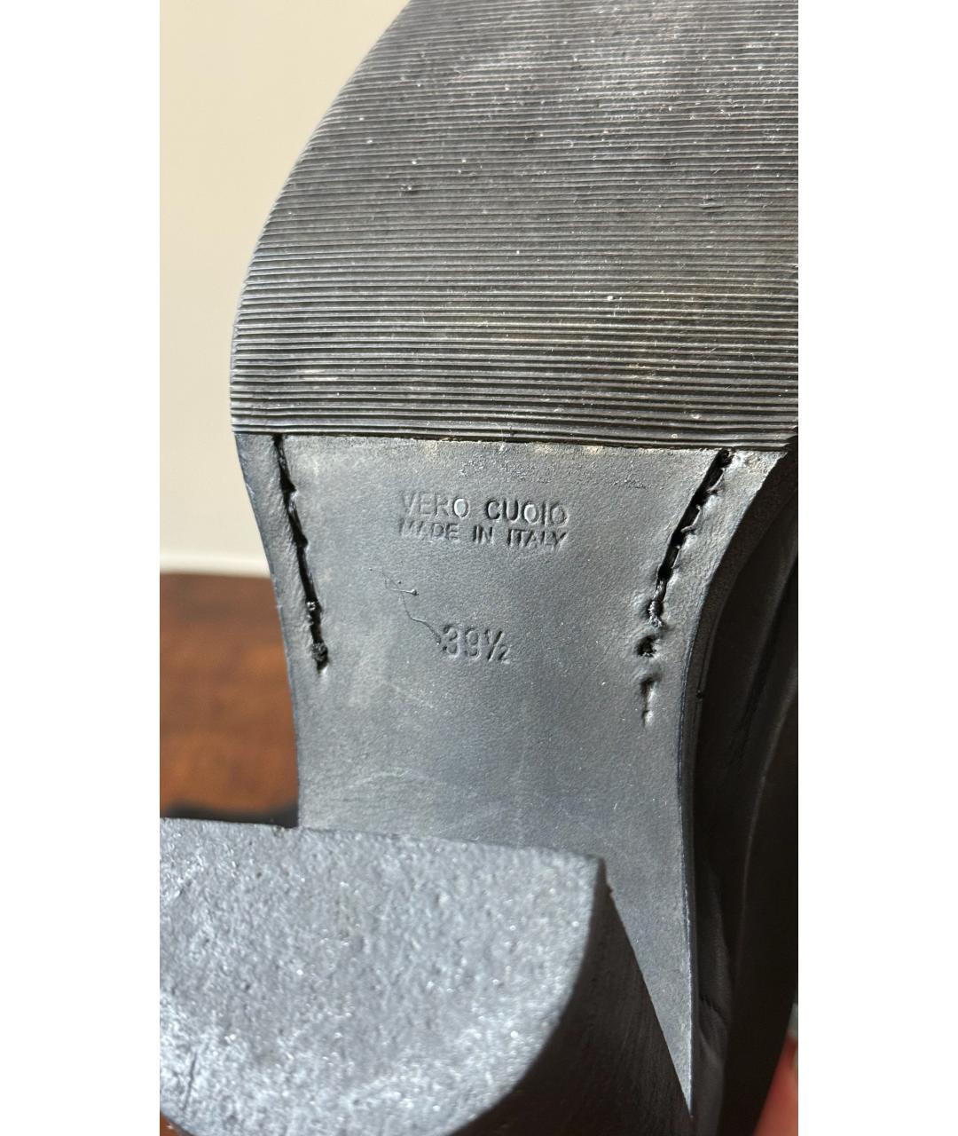 ANN DEMEULEMEESTER Черные кожаные ботинки, фото 5