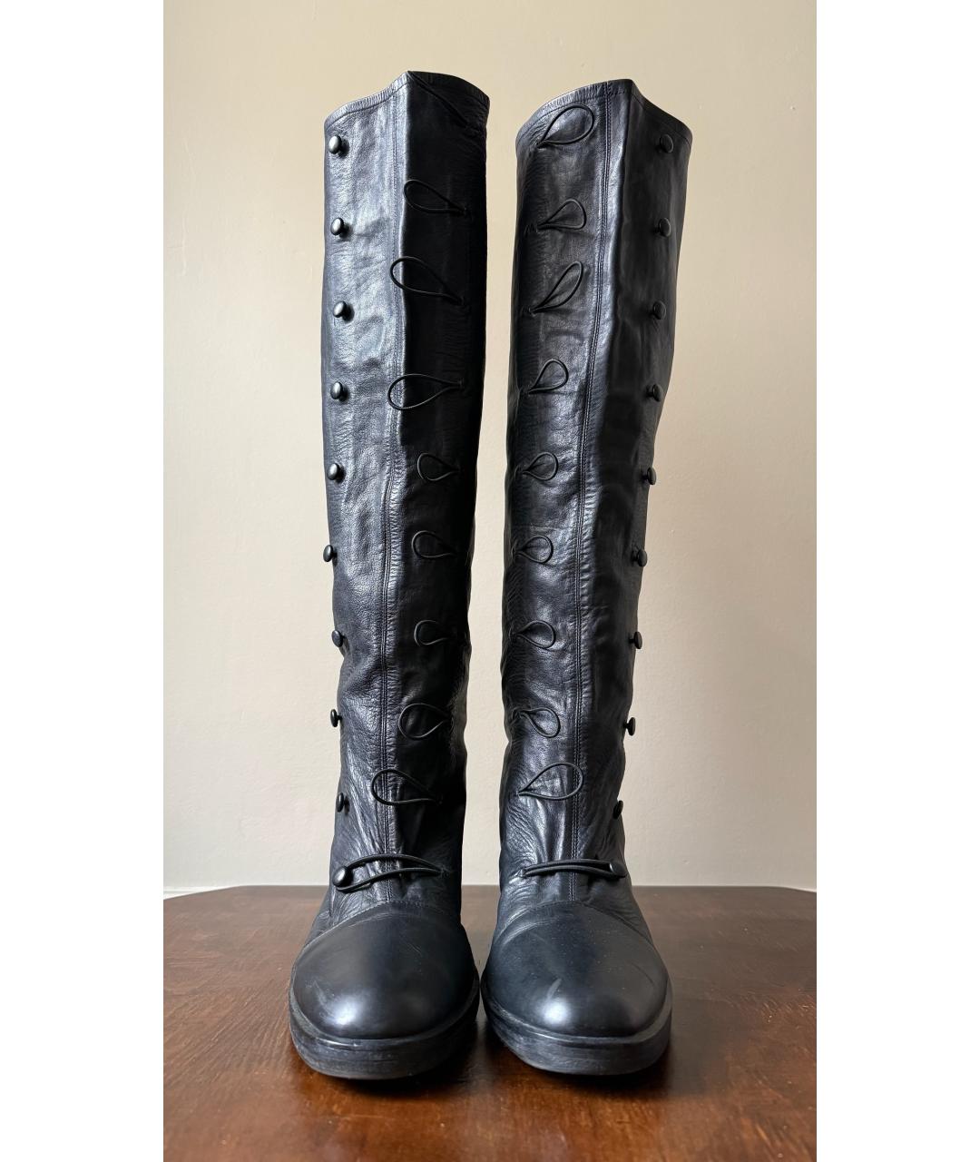 ANN DEMEULEMEESTER Черные кожаные ботинки, фото 3