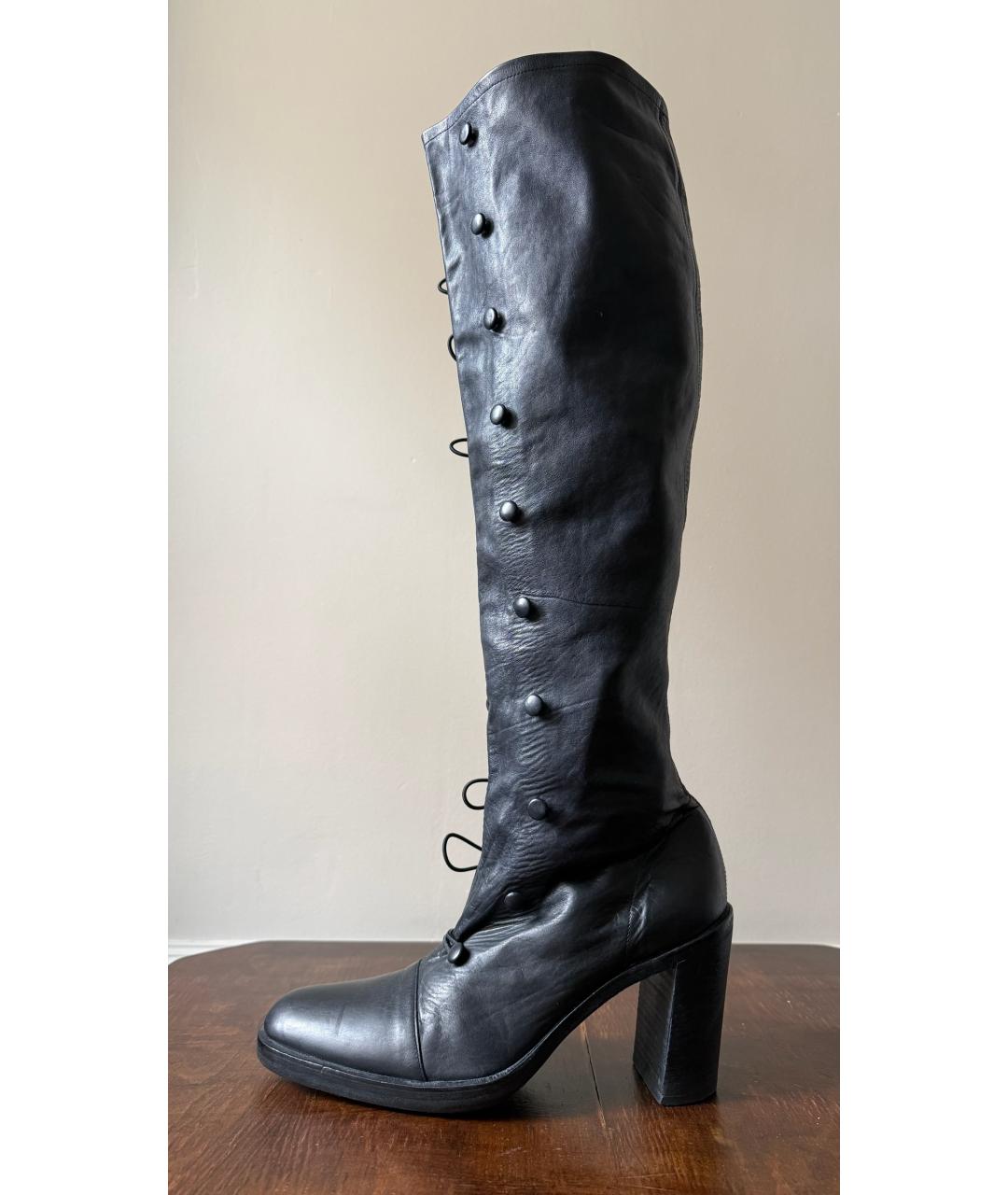 ANN DEMEULEMEESTER Черные кожаные ботинки, фото 7