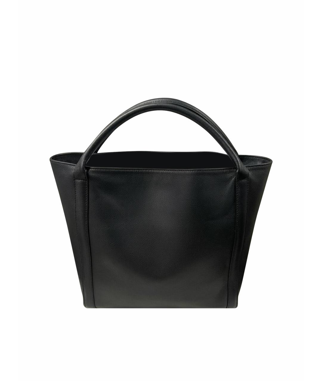 SEE BY CHLOE Черная кожаная сумка тоут, фото 1