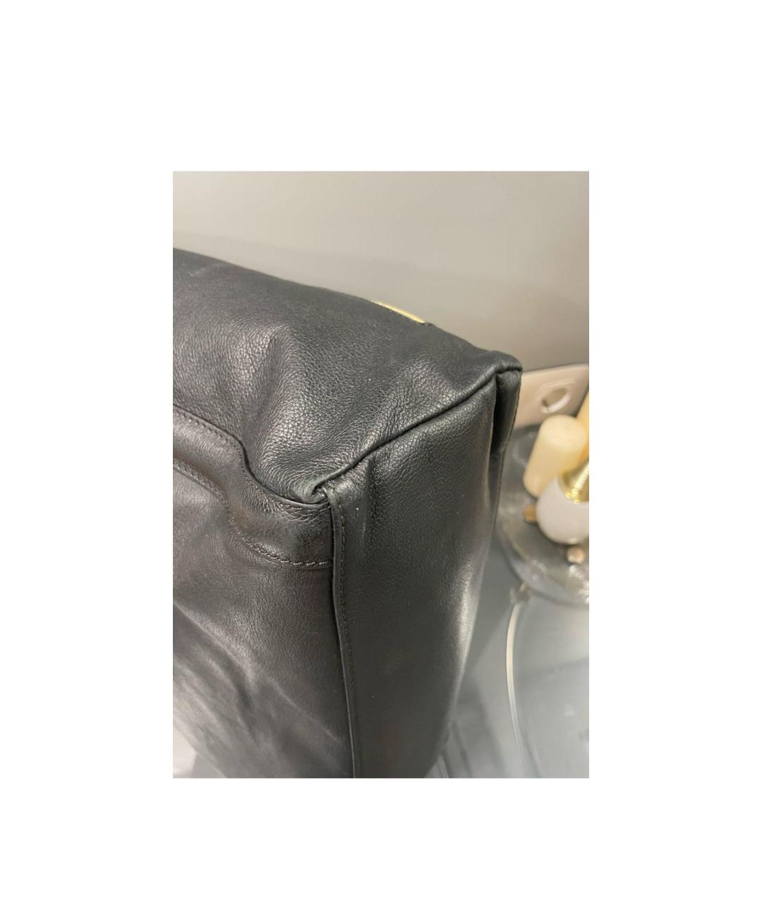 SEE BY CHLOE Черная кожаная сумка тоут, фото 7