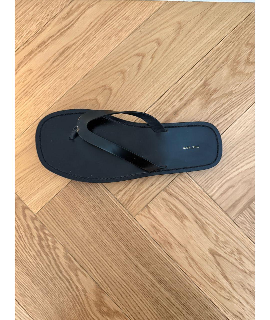 THE ROW Черные кожаные шлепанцы, фото 8