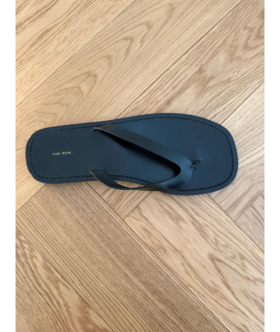 THE ROW Черные кожаные шлепанцы, фото 9