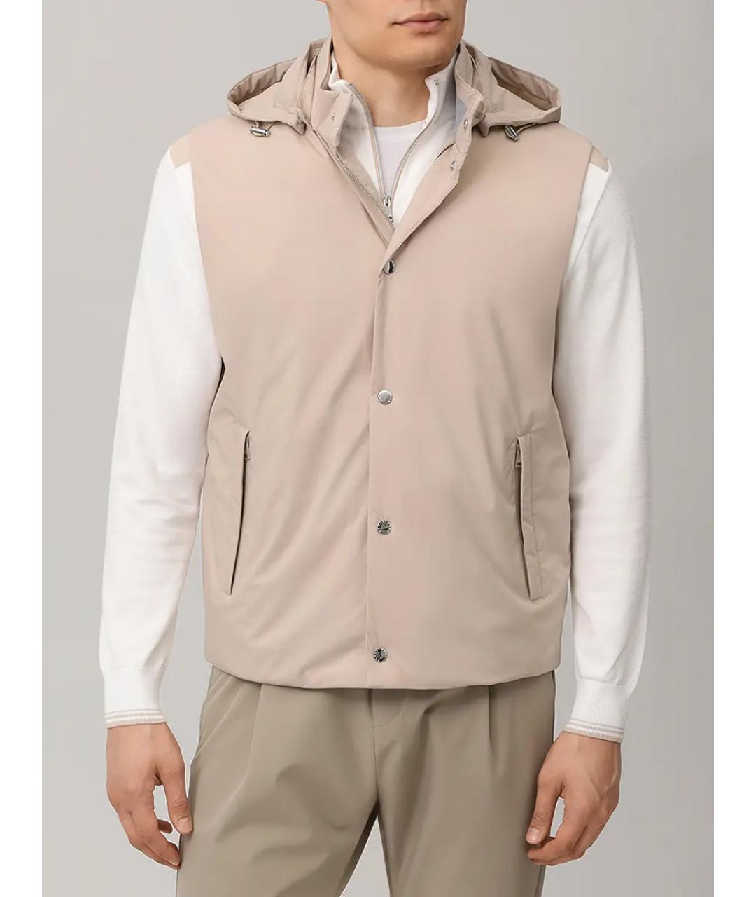 PAUL & SHARK Бежевый полиэстеровый жилет, фото 4