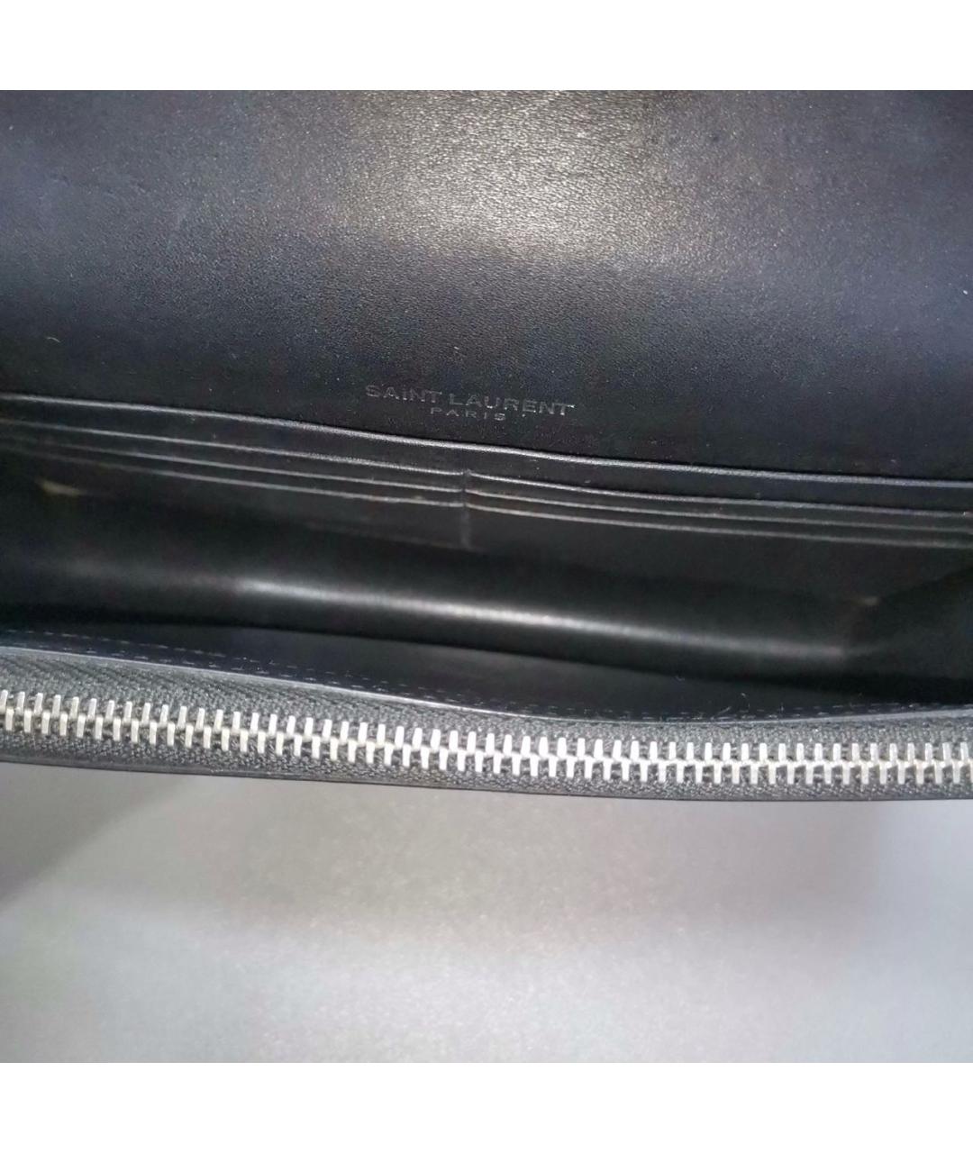 SAINT LAURENT Черная кожаная сумка через плечо, фото 5