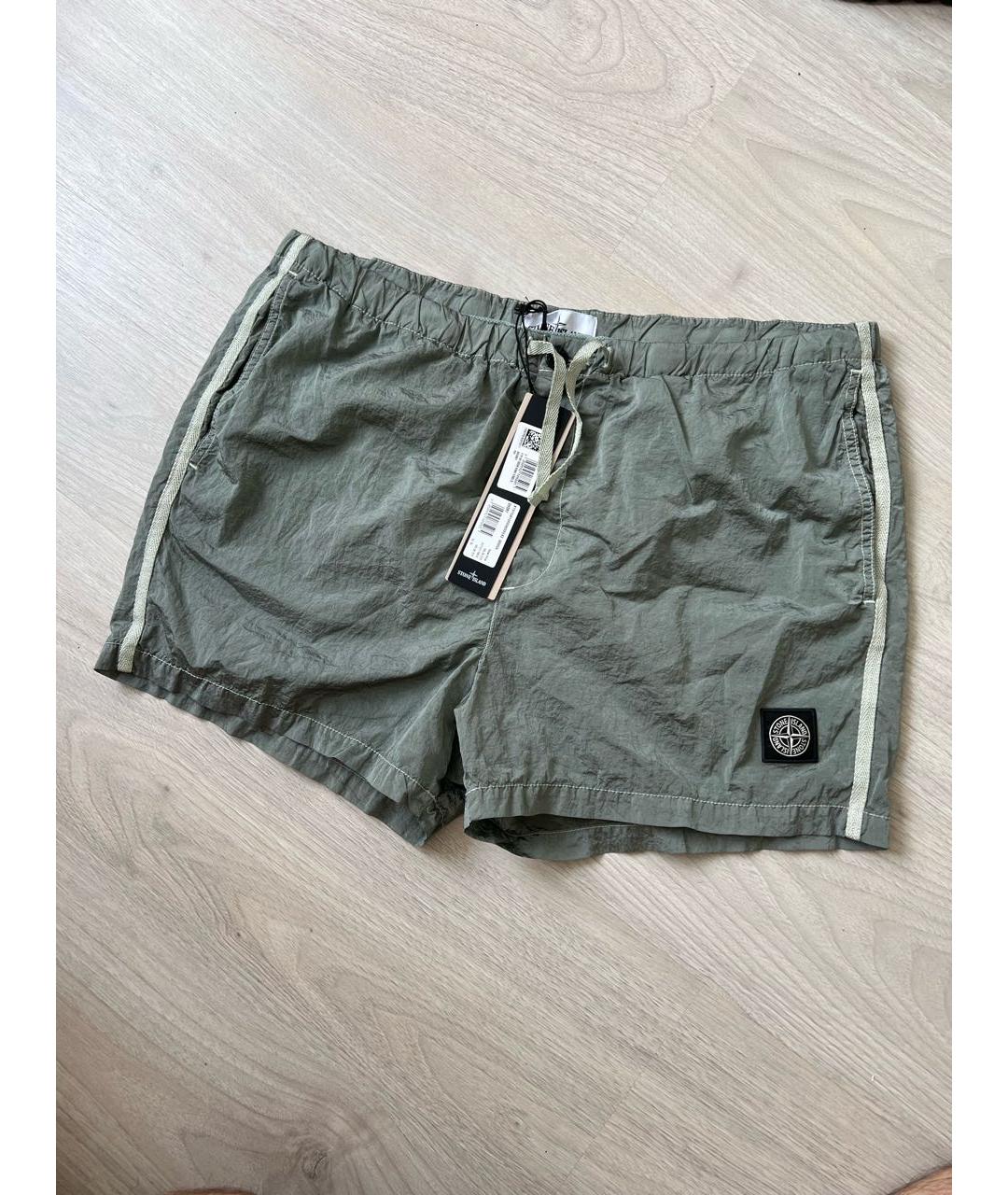 STONE ISLAND Зеленые шорты, фото 2