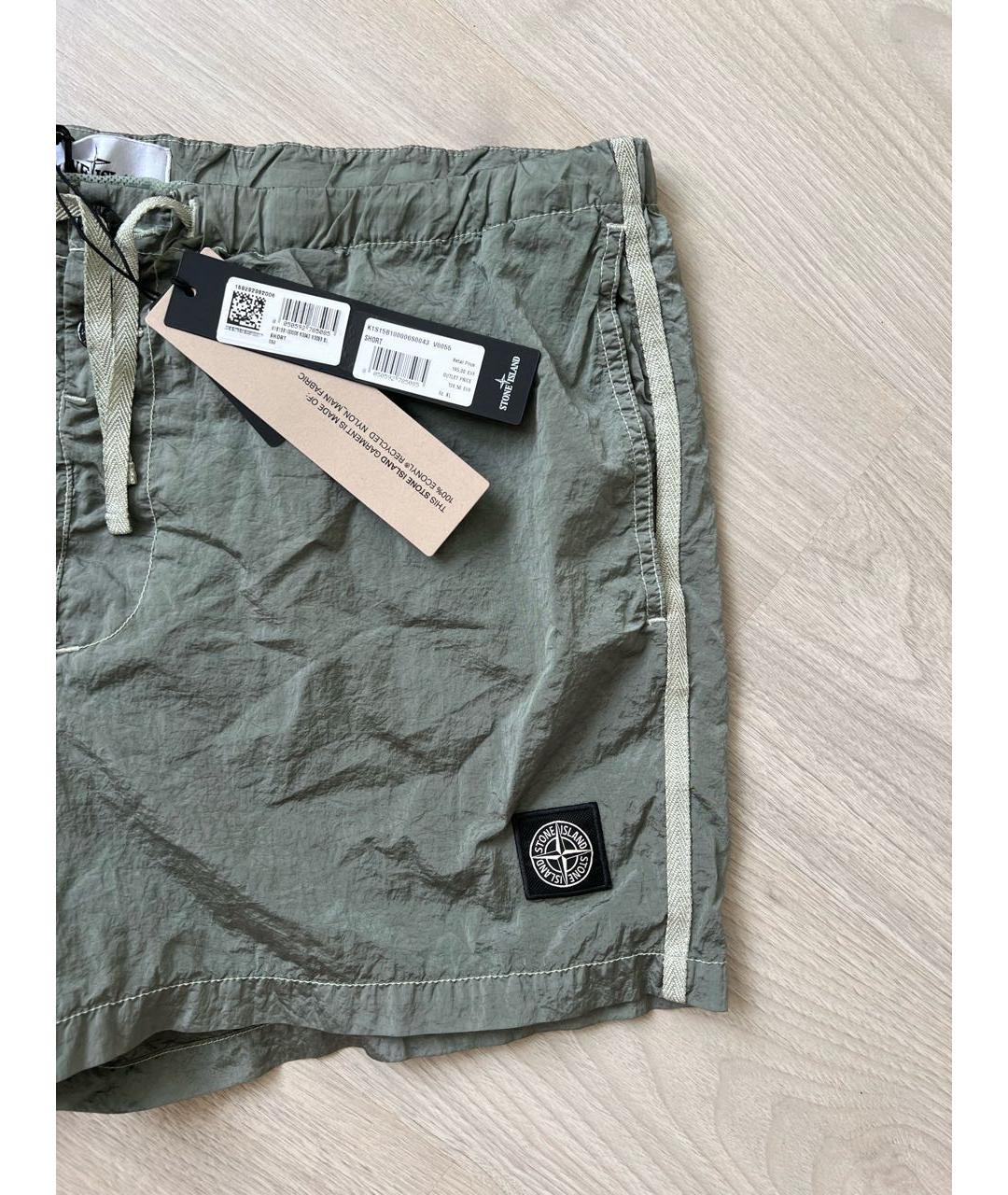 STONE ISLAND Зеленые шорты, фото 3