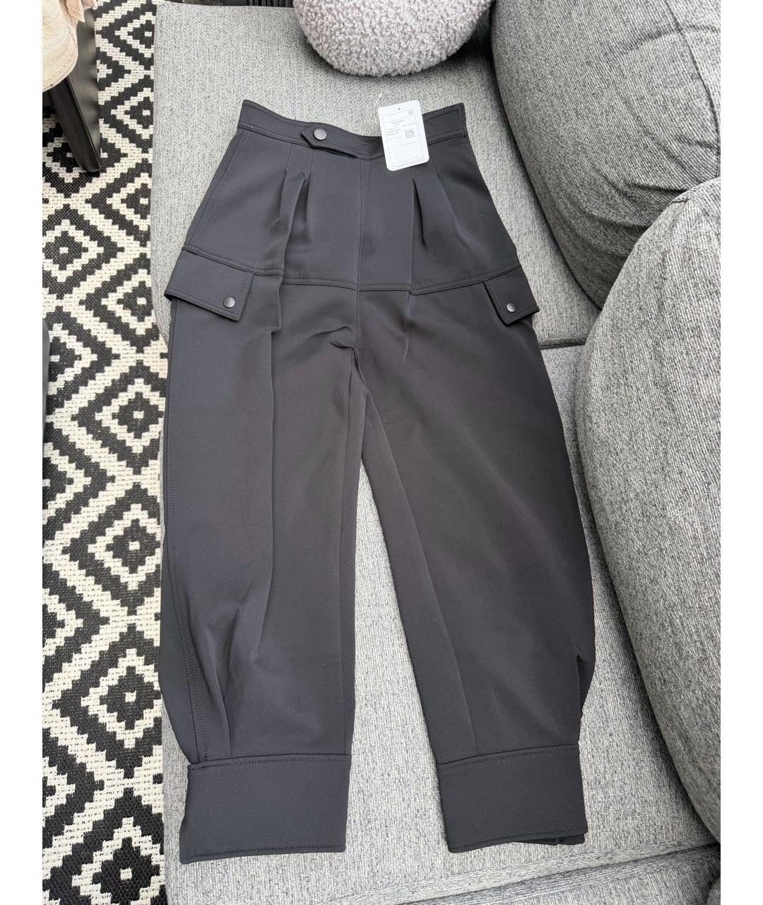 LOUIS VUITTON Черные хлопко-эластановые брюки широкие, фото 2