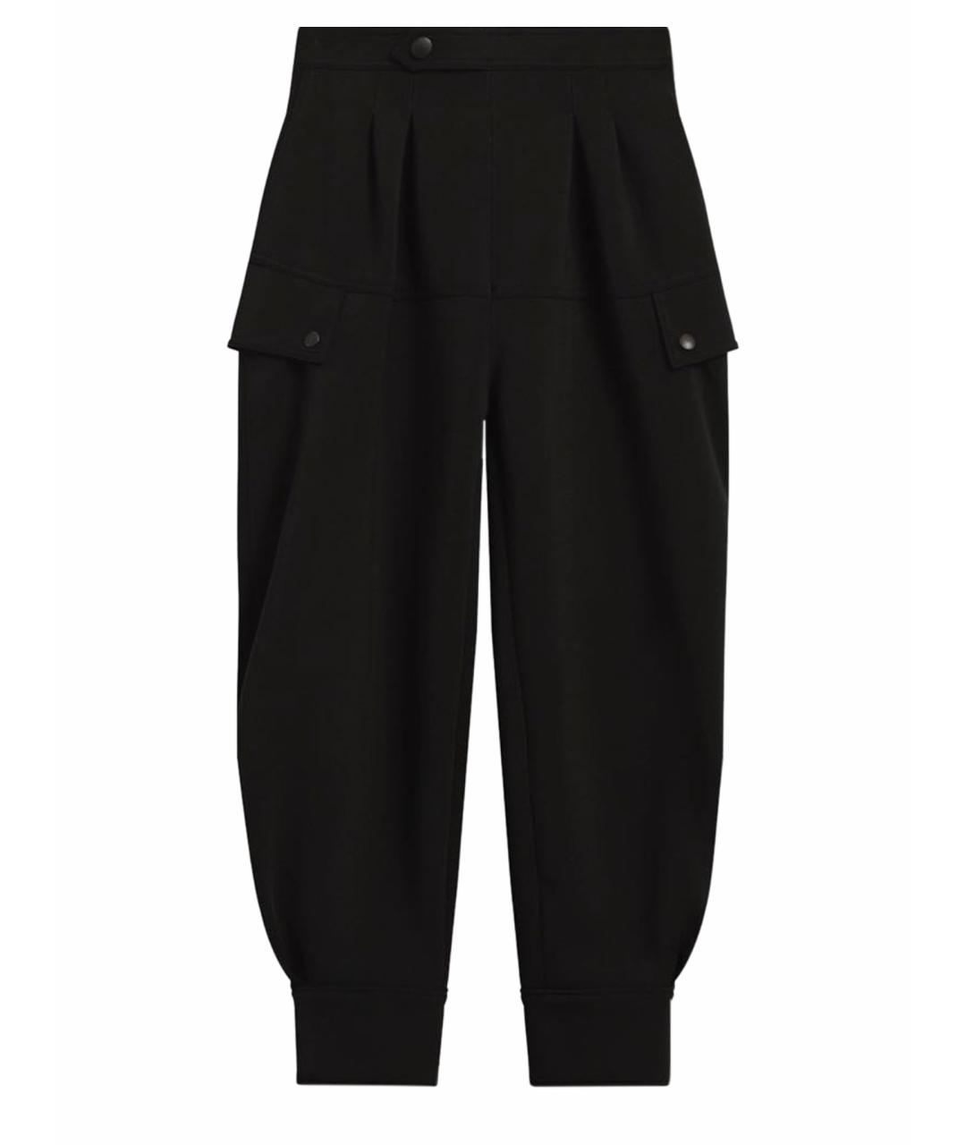 LOUIS VUITTON Черные хлопко-эластановые брюки широкие, фото 1