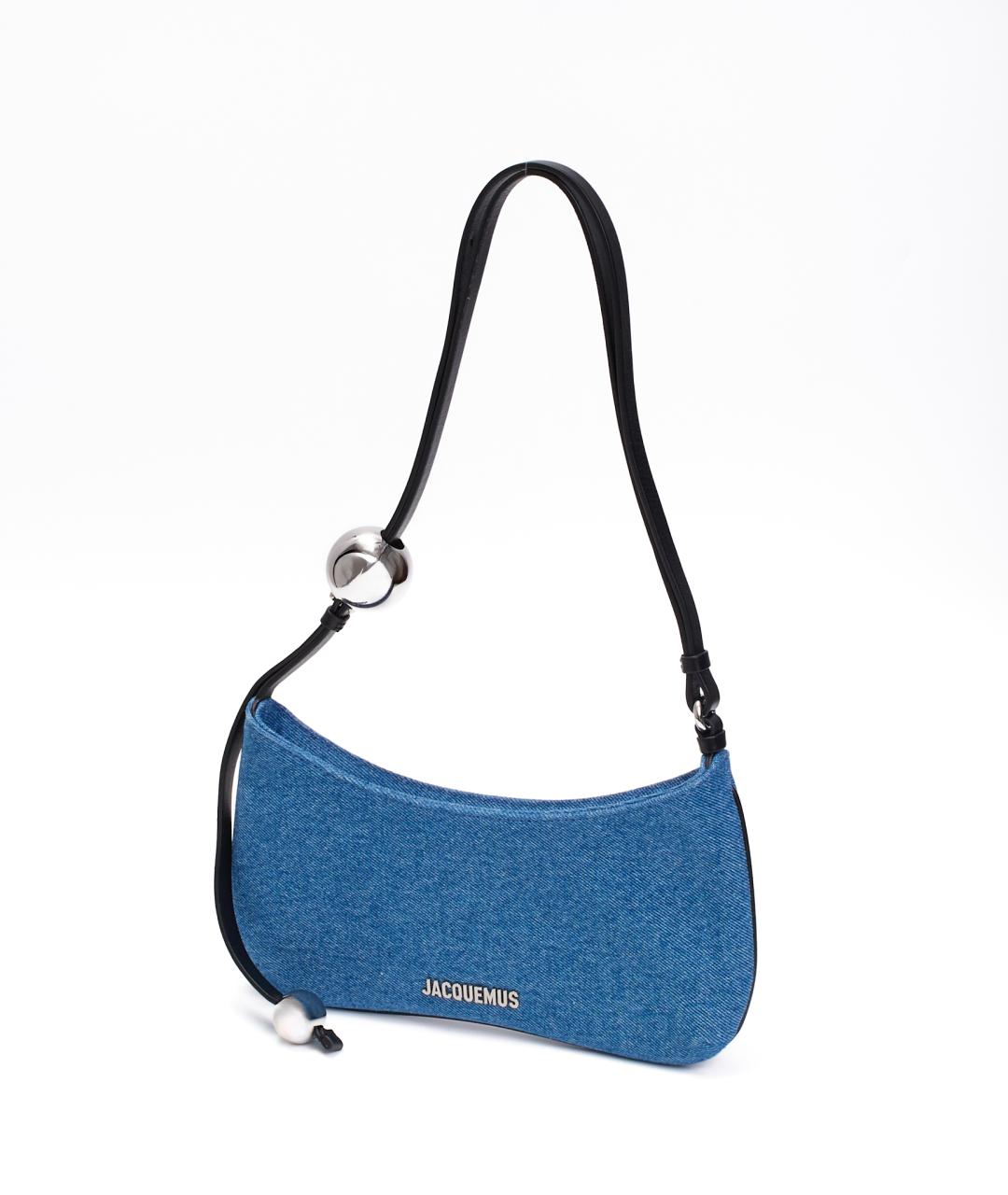 JACQUEMUS Голубая деним сумка через плечо, фото 3